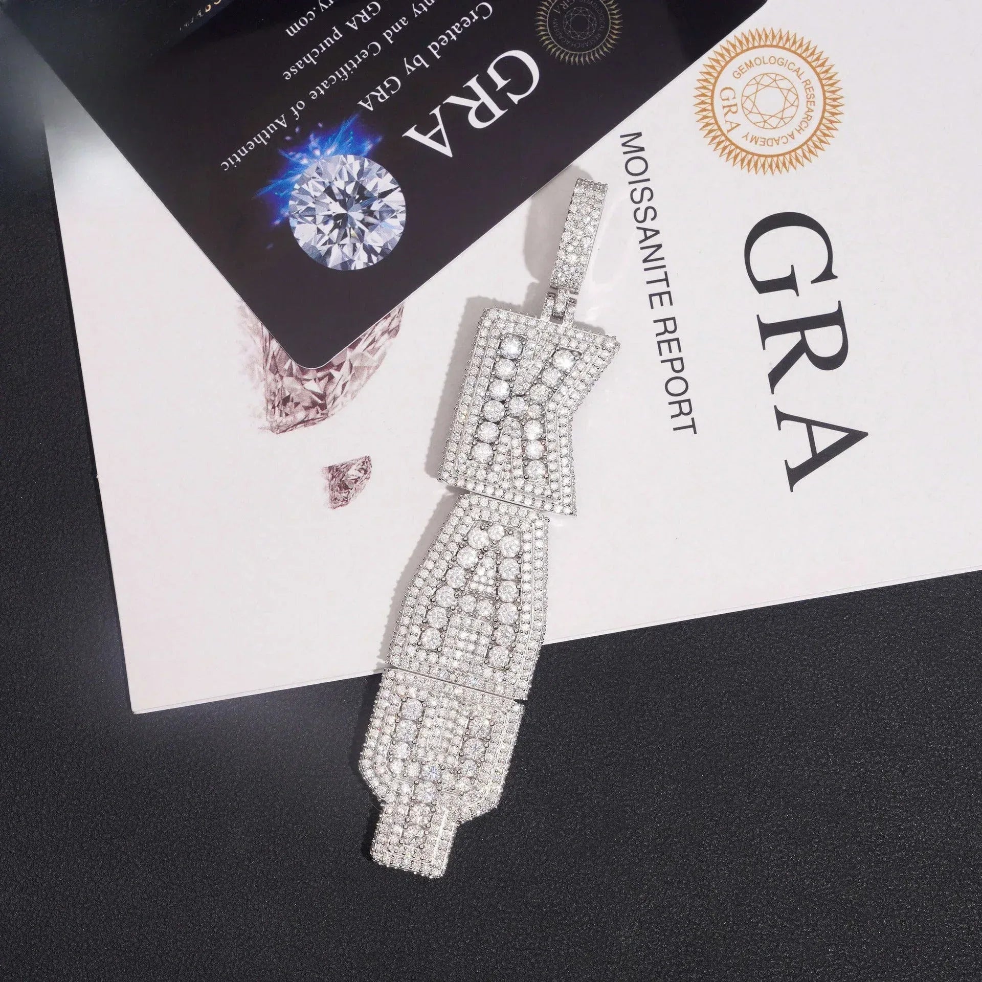 New Letter Pendant – S925 Silver Moissanite, Hip-Hop Style Necklace, Trendy Jewelry - CaratixJewelry